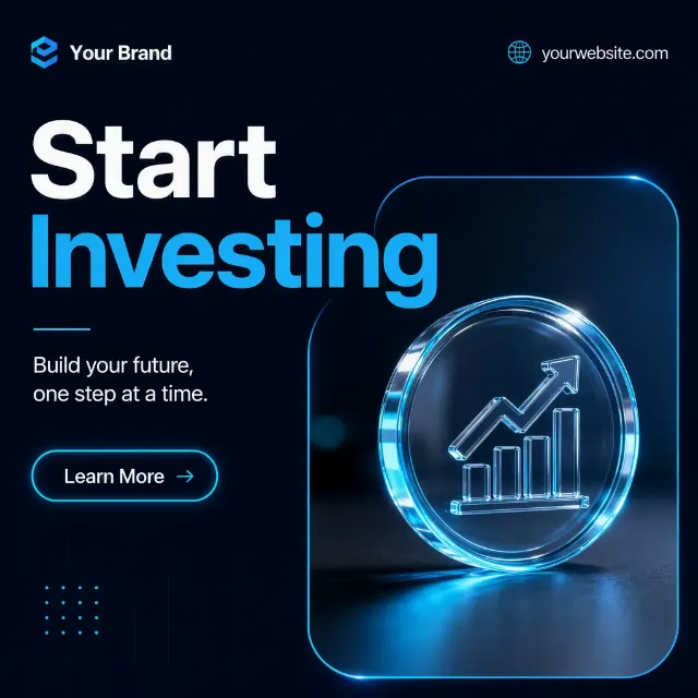 Glowing Glass Coin Fintech Instagram Post