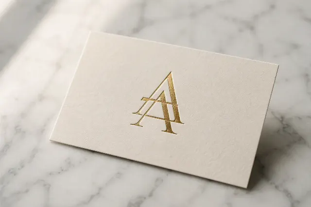 Gold Foil Logo Business Card Mockup