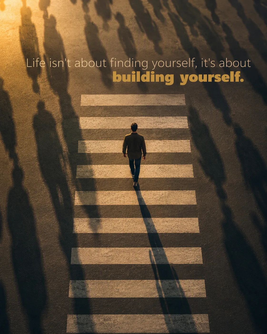 Golden Crosswalk Motivational Quote Post