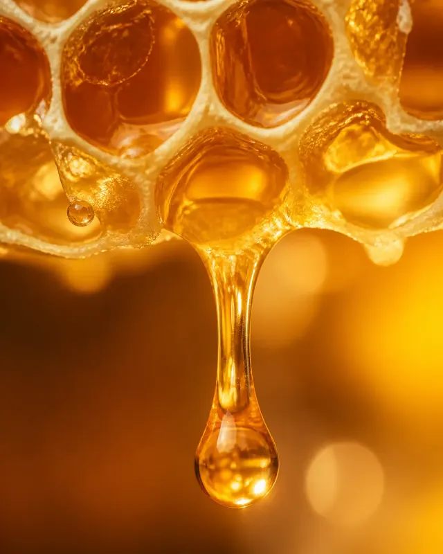 Golden Honeycomb Macro Food Photograph