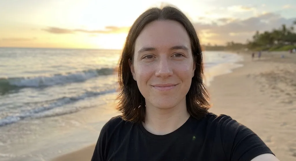 Golden Hour Beach Selfie Portrait