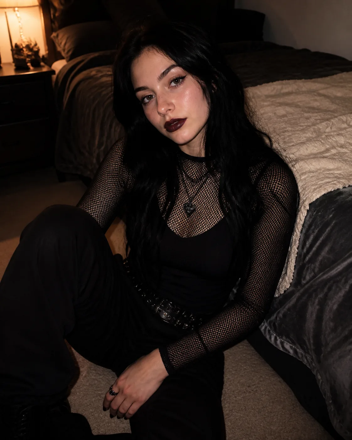 Goth Bedroom Floor Social Portrait