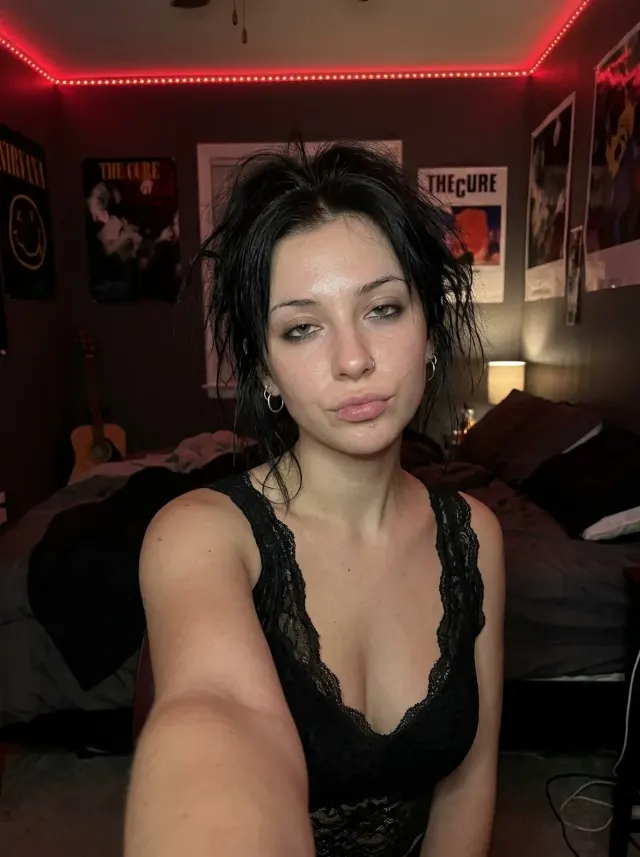 Goth Bedroom Phone Selfie