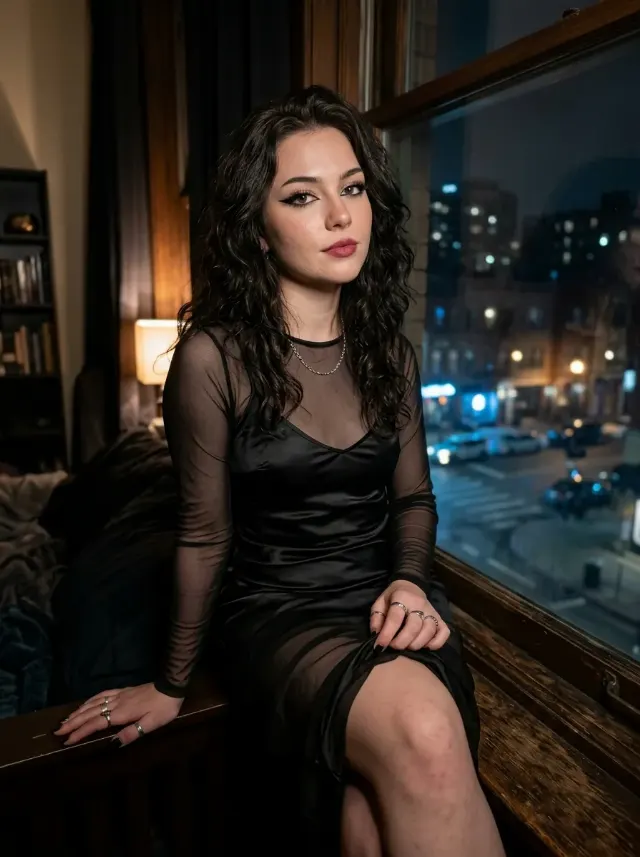 Goth Night Window Social Media Portrait