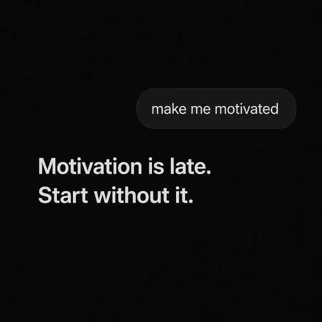Grainy Black AI Motivation Chat Screen