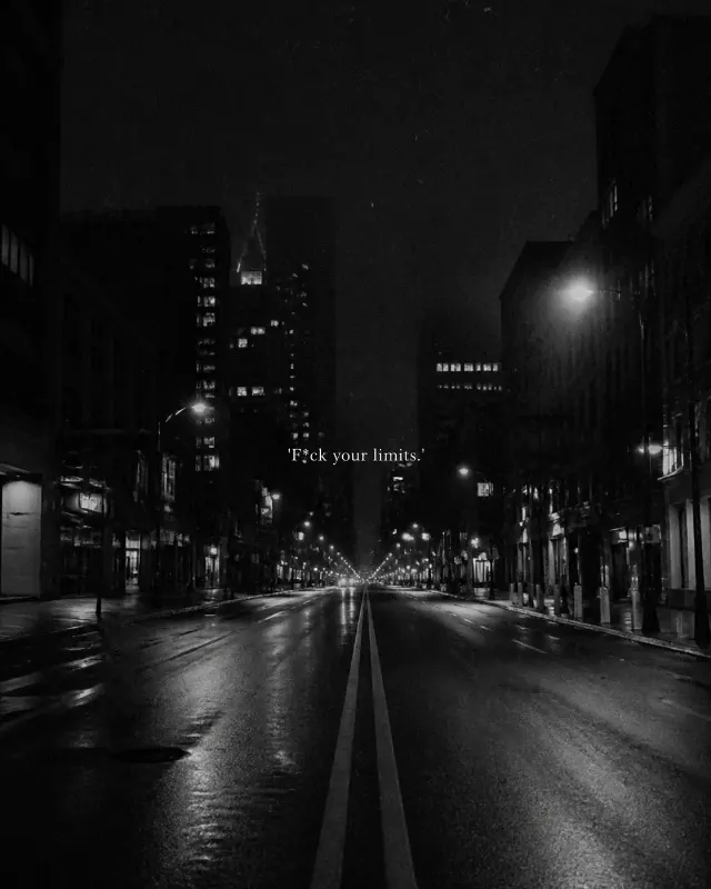 Grainy Black And White Night Quote