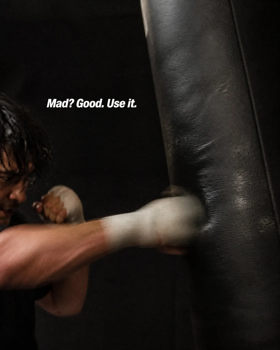 Grainy Heavy Bag Motivational Quote