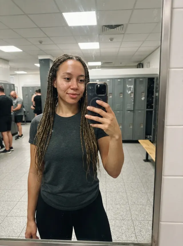 Gym Locker Room Mirror Selfie Portrait