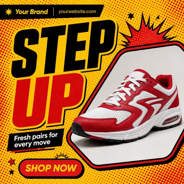 Halftone Pop Art Sneaker Instagram Post