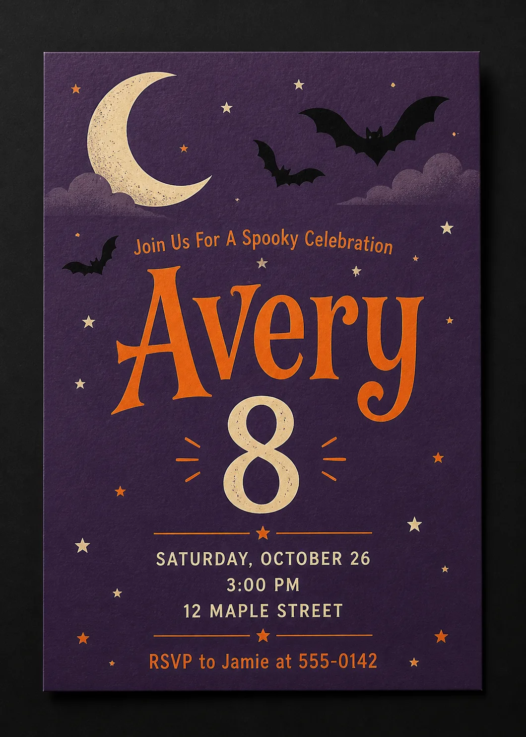 Halloween Birthday Invitation Flat Lay