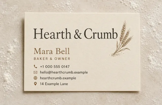 Hand Drawn Wheat Bakery Business Card