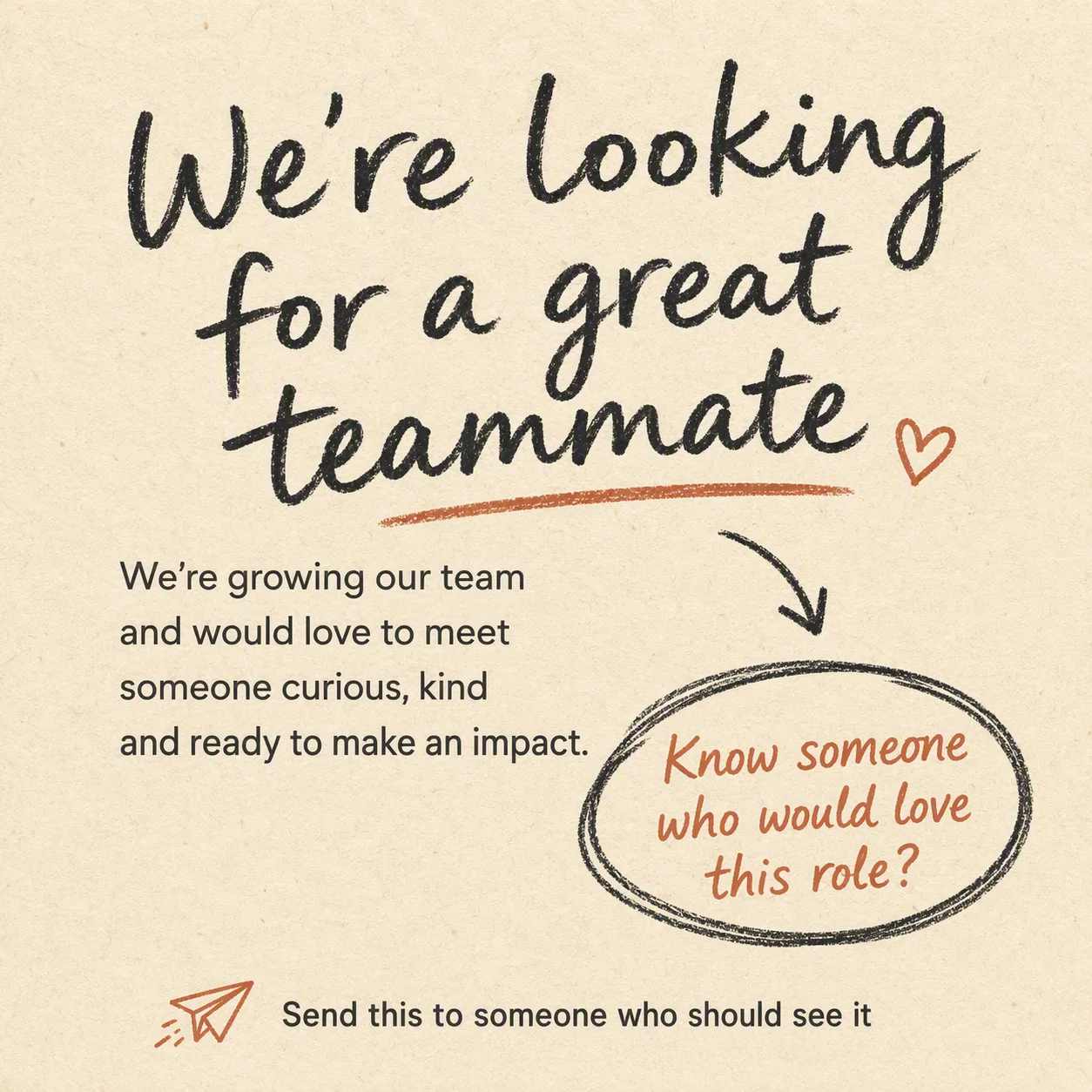 Handwritten Arrow LinkedIn Hiring Post