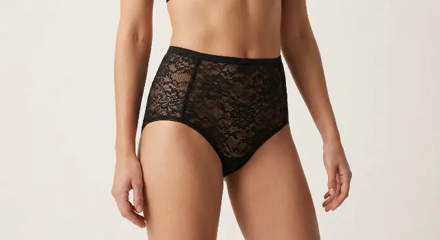 High-Waisted Lace Brief Catalog Photo