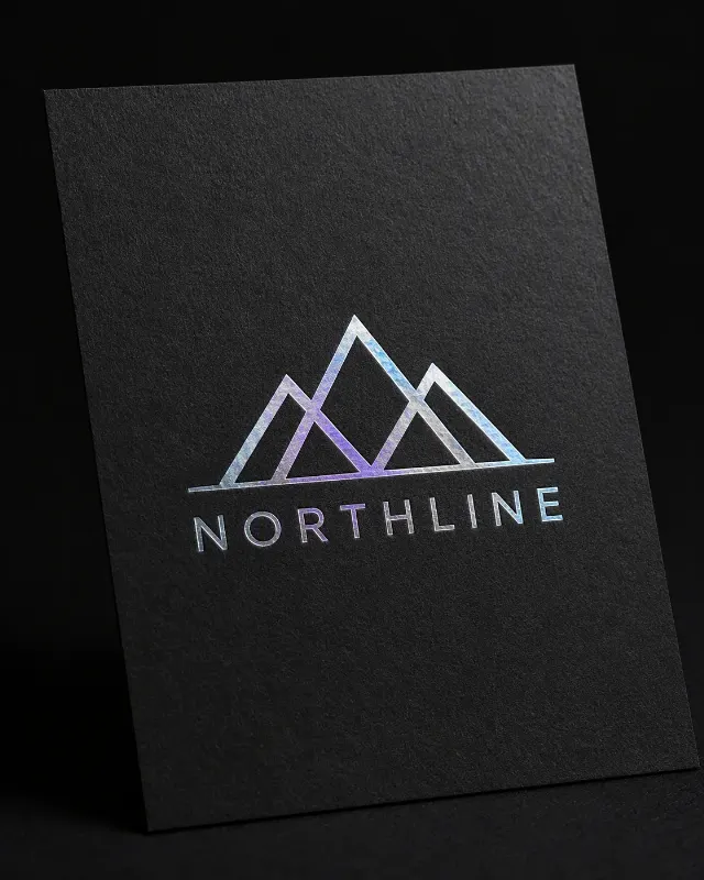 Holographic Silver Logo Foil Mockup