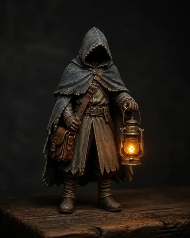 Hooded Traveler Resin Figurine Photo
