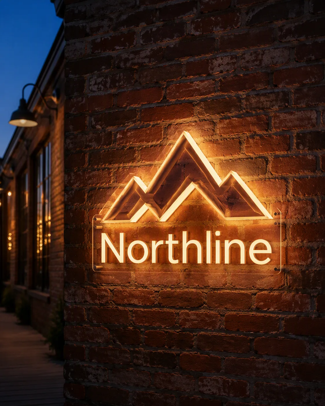 Illuminated Acrylic Logo Wall Mockup