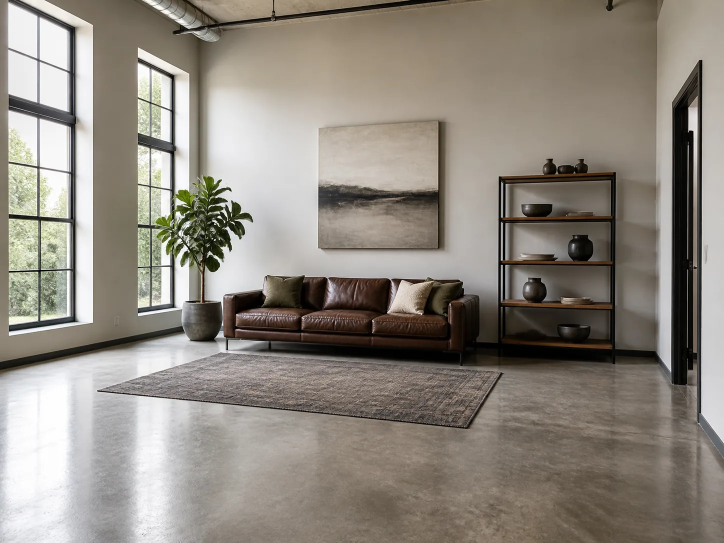 Industrial Living Room Virtual Staging