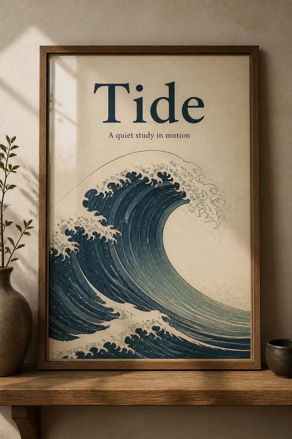 Japanese Woodblock Wave Shelf Poster