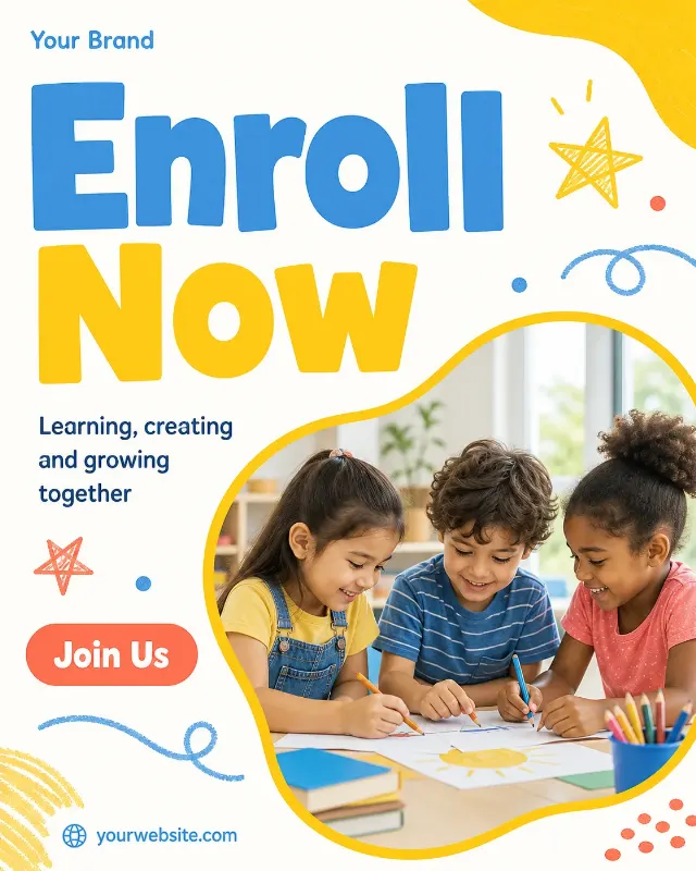 Kids Education Enrollment Instagram Post