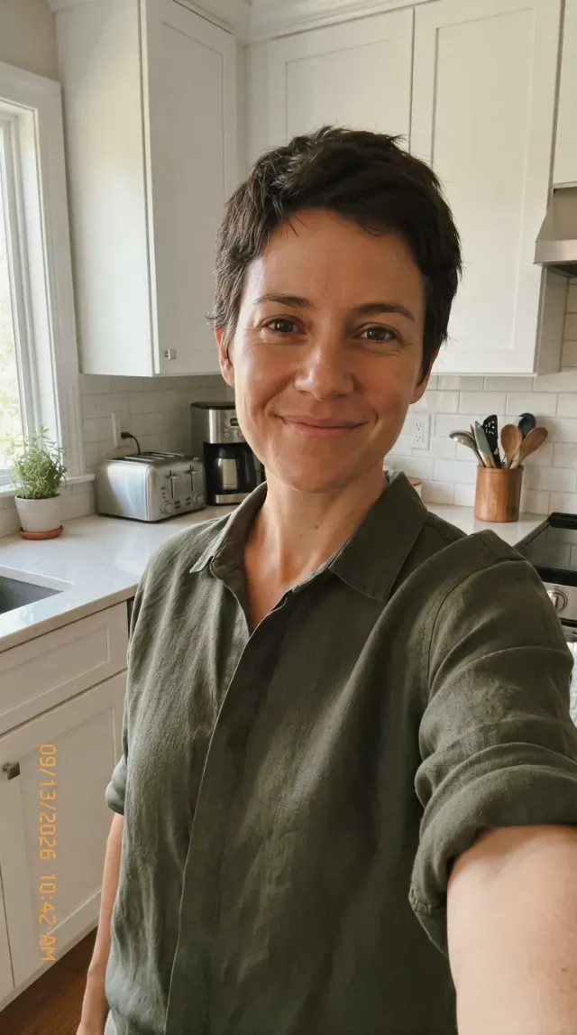 Kitchen Timestamp Selfie Portrait