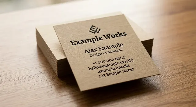 Kraft Brown Stamped Business Card Mockup