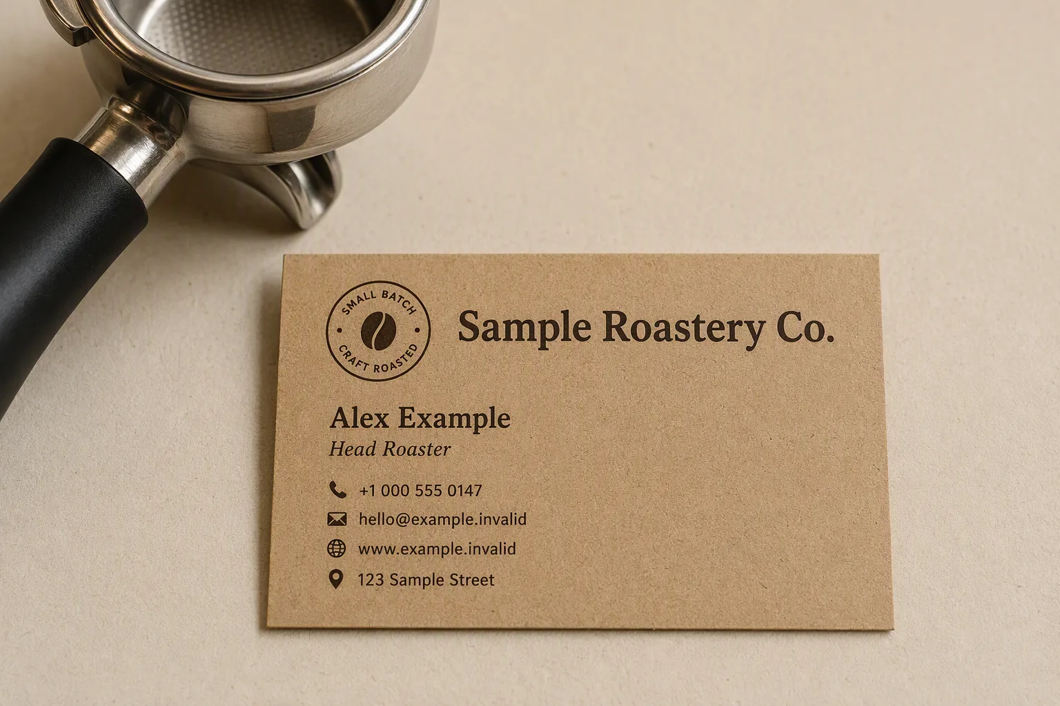 Kraft Coffee Roaster Business Card Mockup