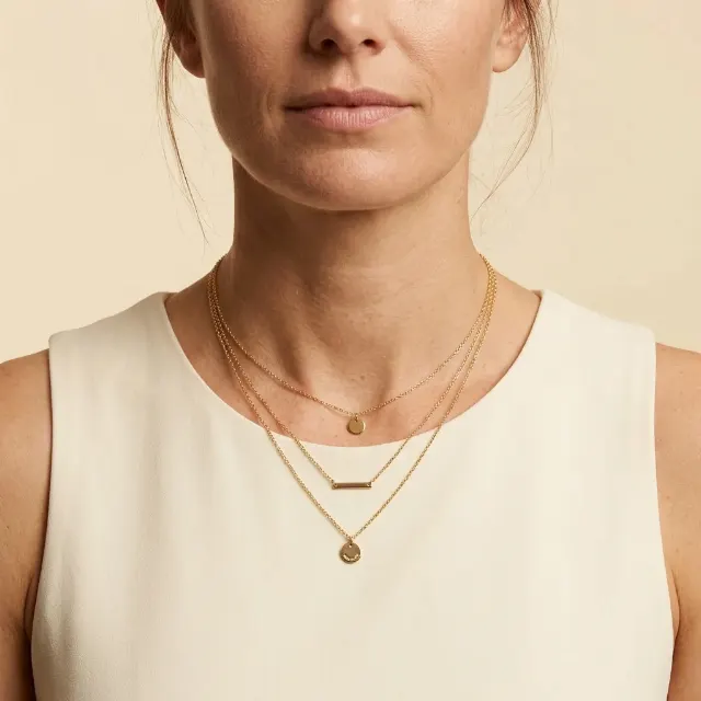 Layered Gold Necklace Model Photo