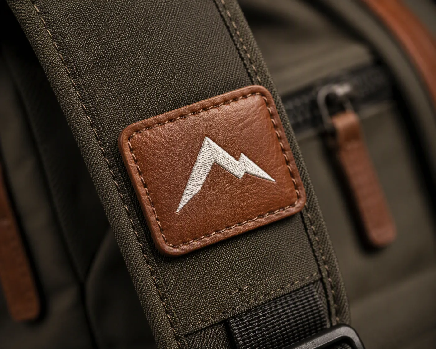 Leather Backpack Strap Logo Mockup