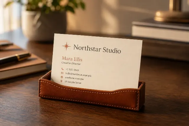 Leather Cardholder Business Card Mockup