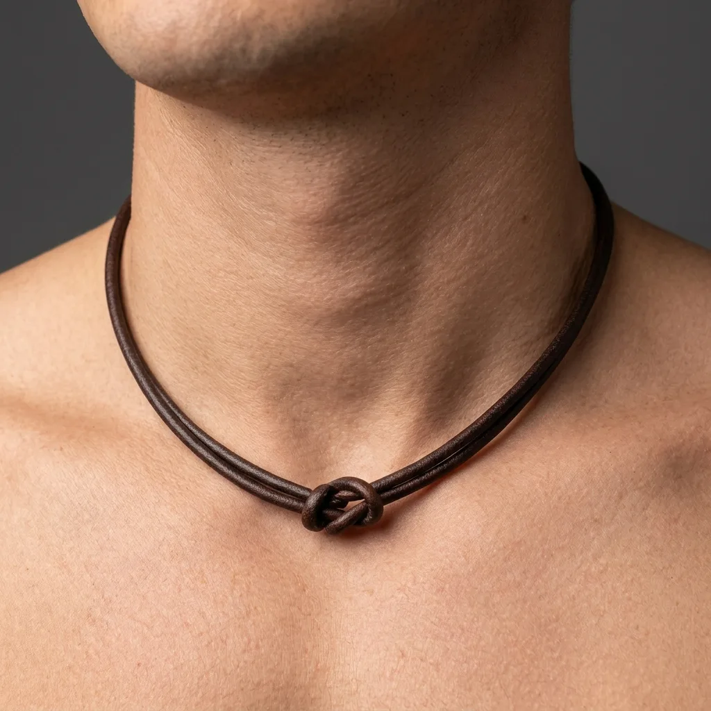 Leather Cord Necklace Close-Up
