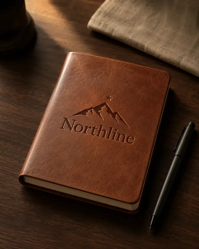 Leather Journal Logo Embossing Mockup