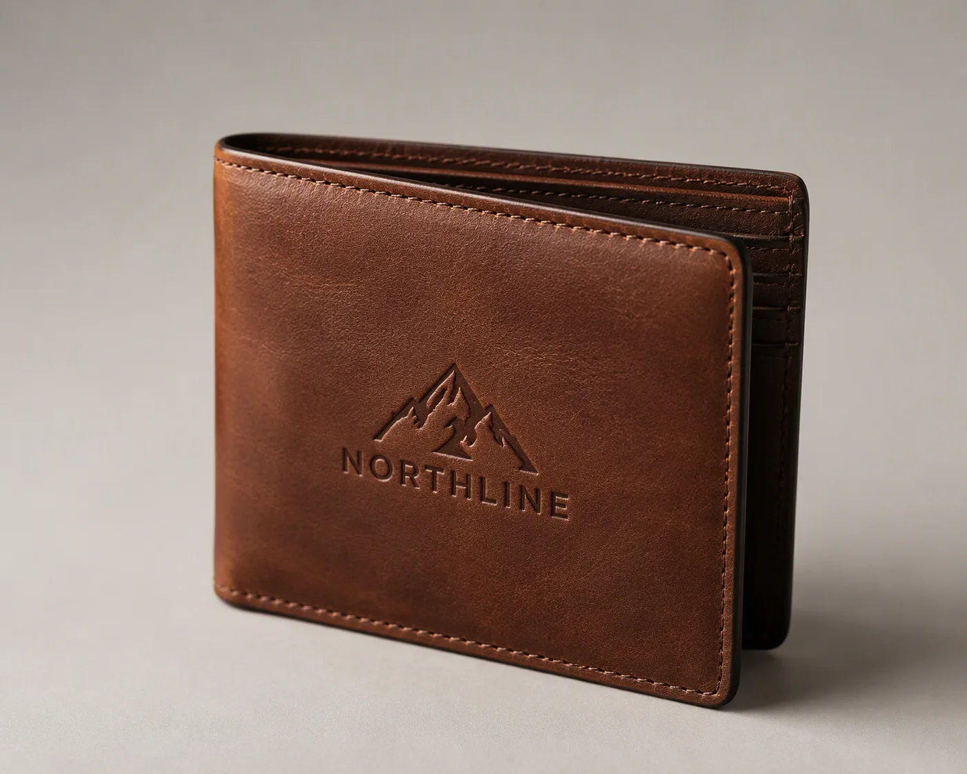 Leather Wallet Logo Embossing Mockup