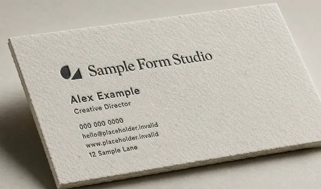 Letterpress Cotton Paper Business Card