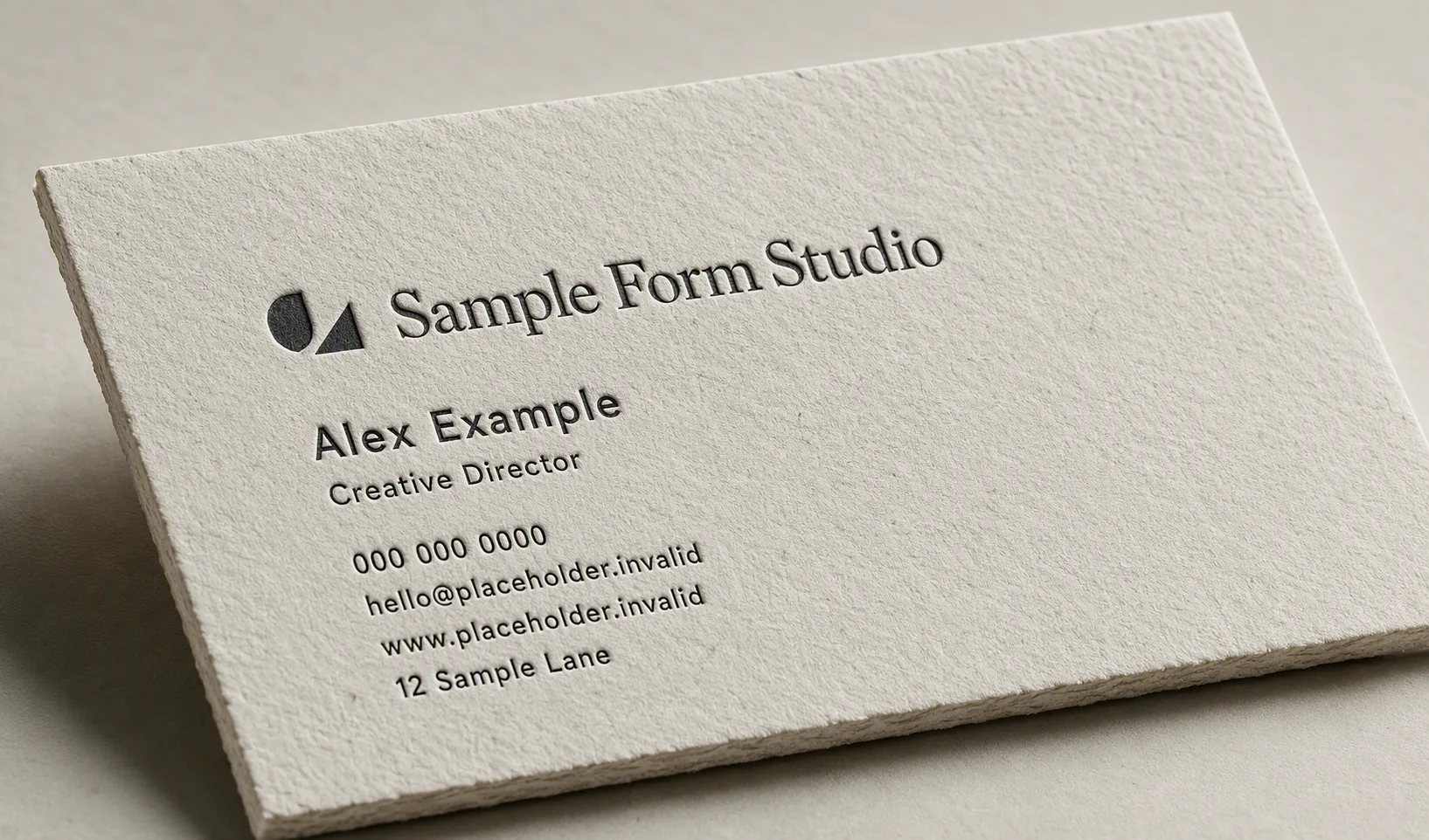 Letterpress Cotton Paper Business Card