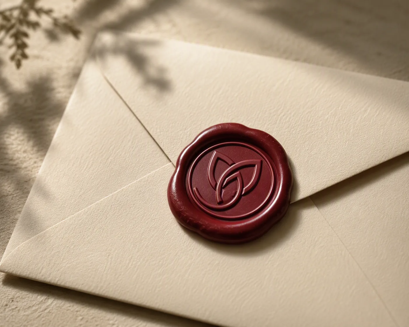 Logo Wax Seal On Cream Envelope
