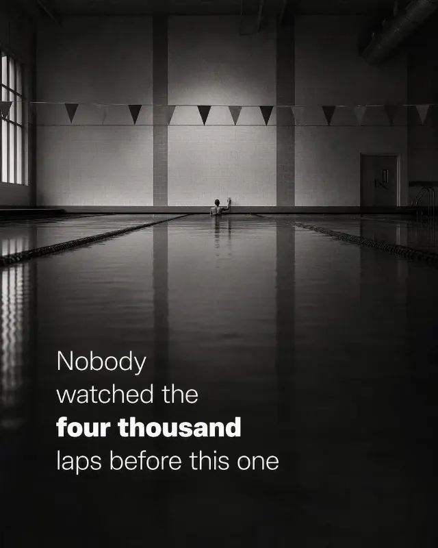 Lone Swimmer Four Thousand Laps Quote Post