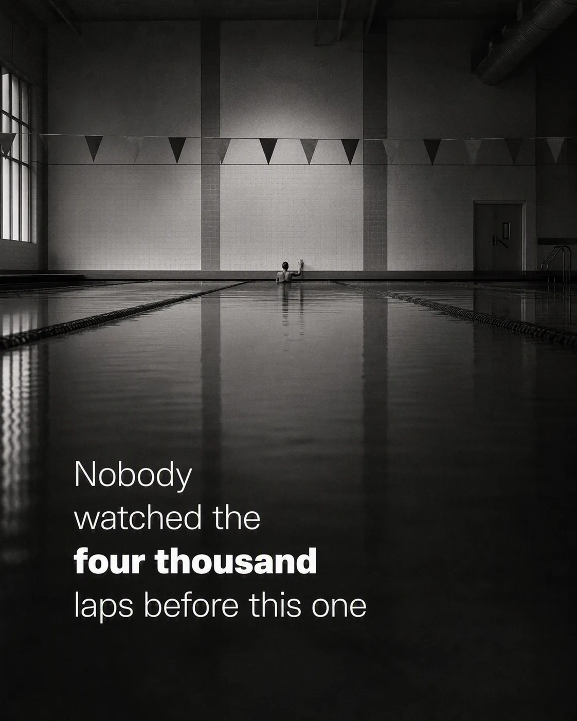 Lone Swimmer Four Thousand Laps Quote Post
