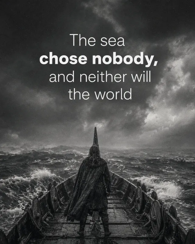 Lone Viking Longship Motivational Quote
