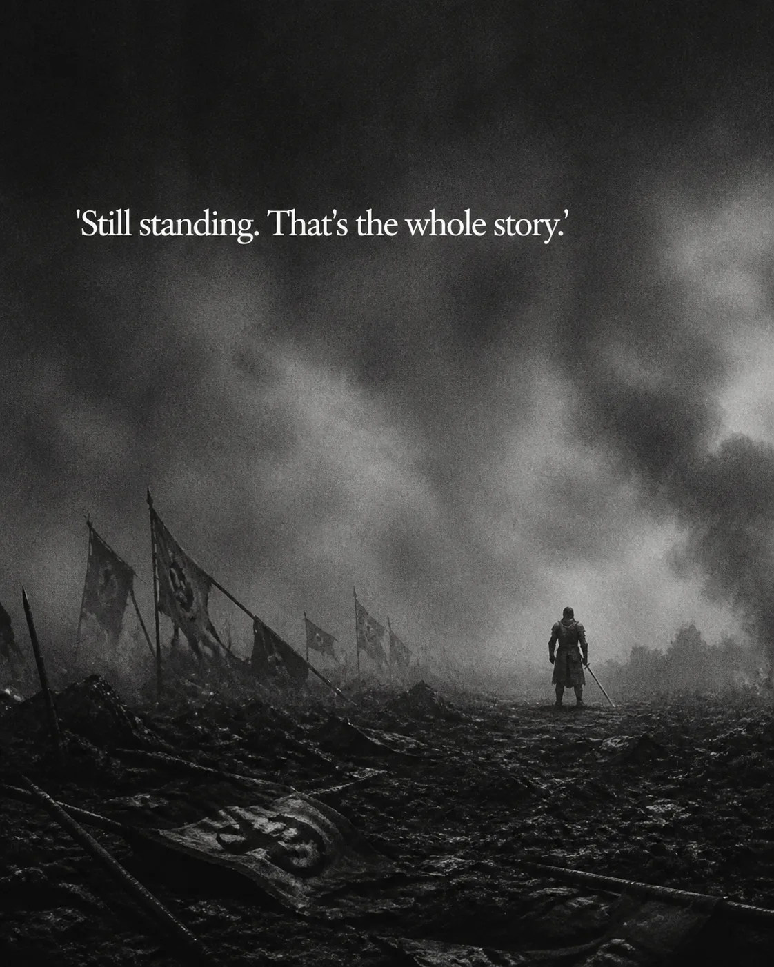 Lone Warrior Black And White Quote Post