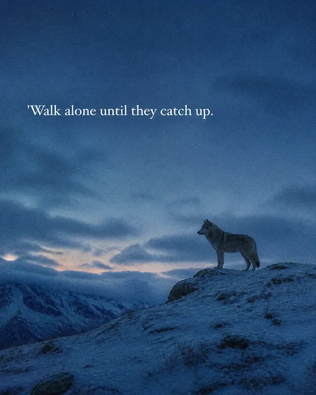 Lone Wolf Snowy Ridge Quote Photo