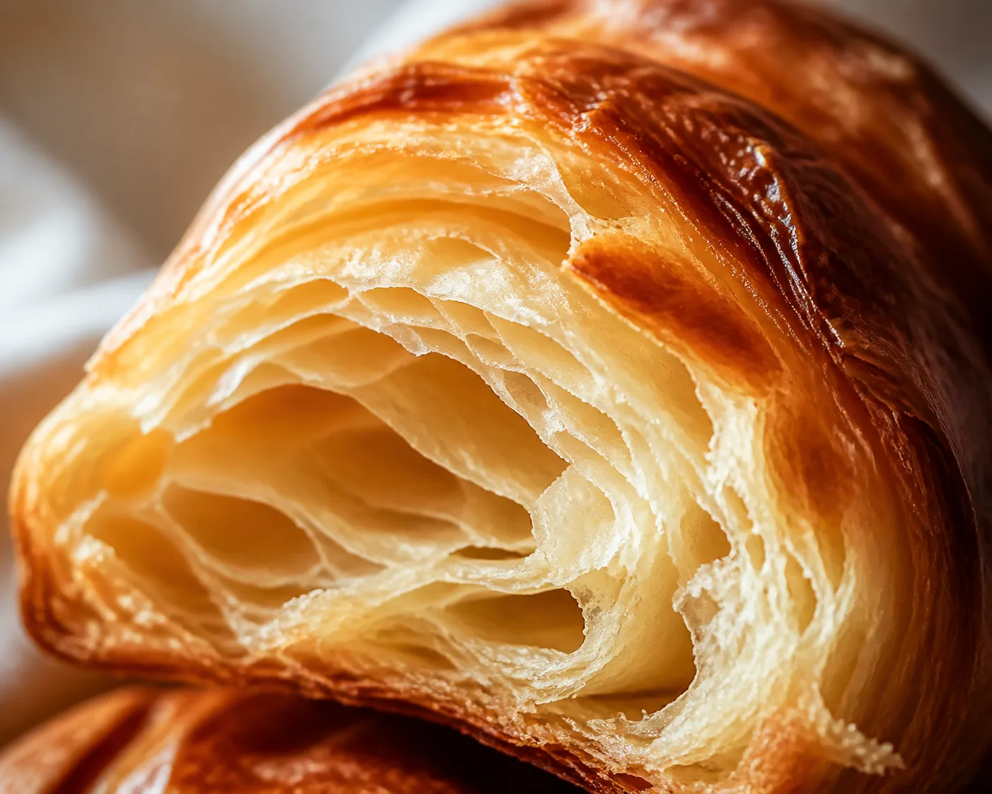 Macro Flaky Croissant Food Photo