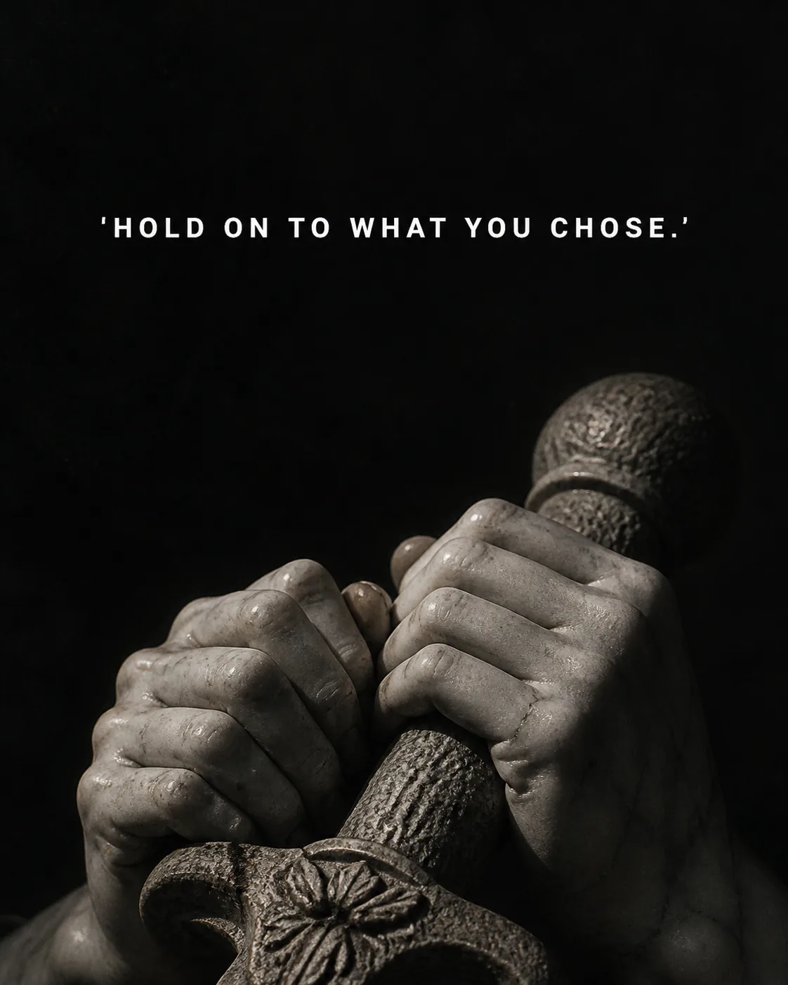 Marble Hands Sword Quote Instagram Post