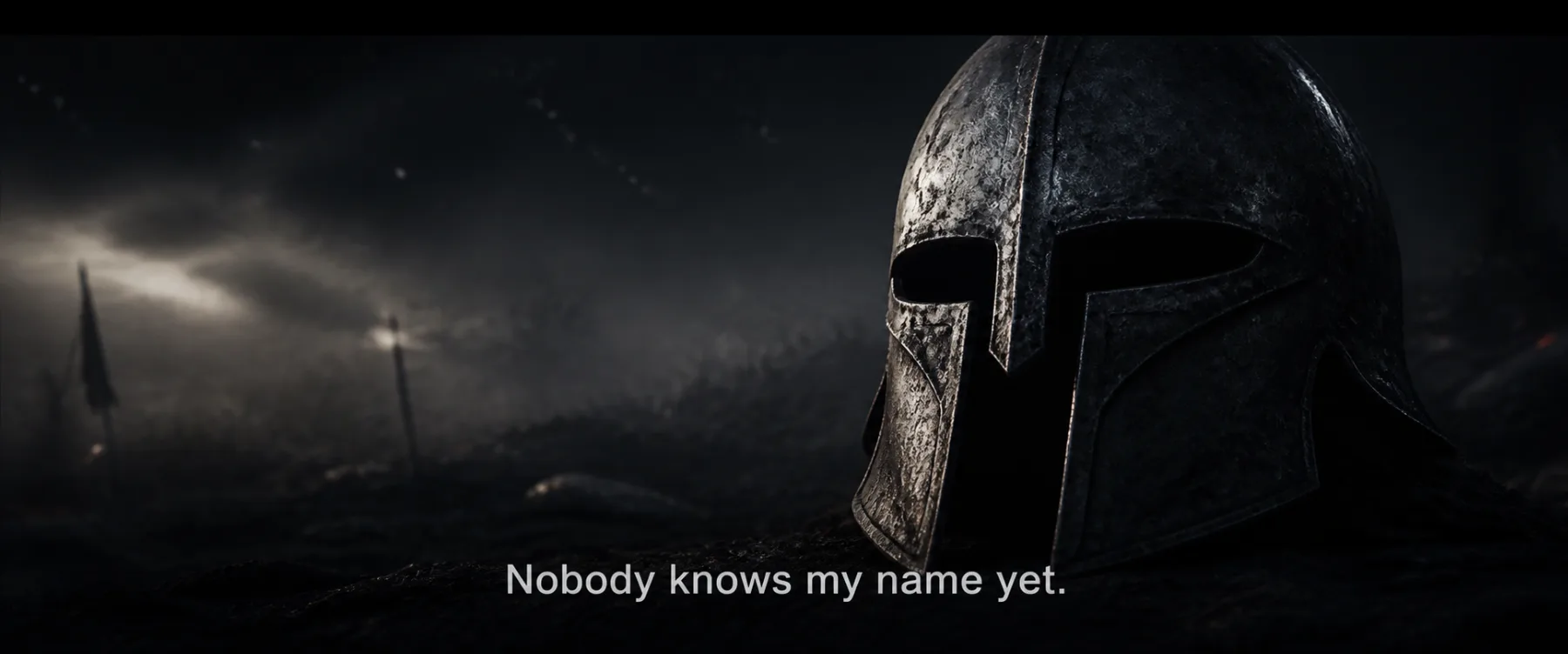 Masked Warrior Helmet Ash Letterbox Quote