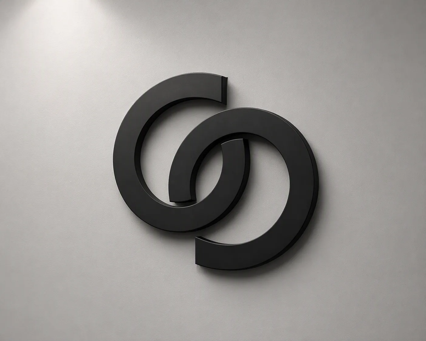 Matte Black Logo Sign Wall Mockup