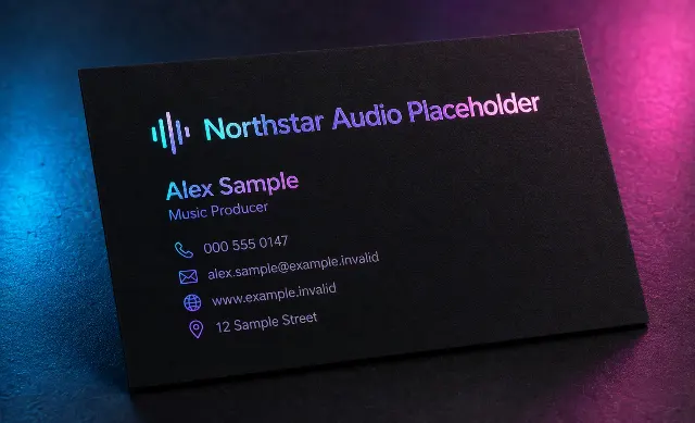 Matte Black Music Producer Business Card