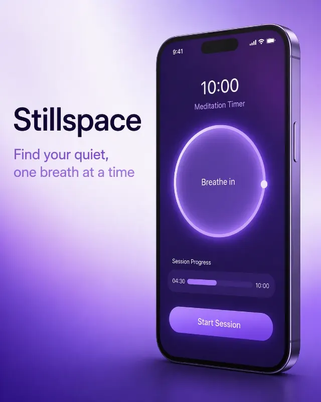 Meditation App Gradient Phone Mockup