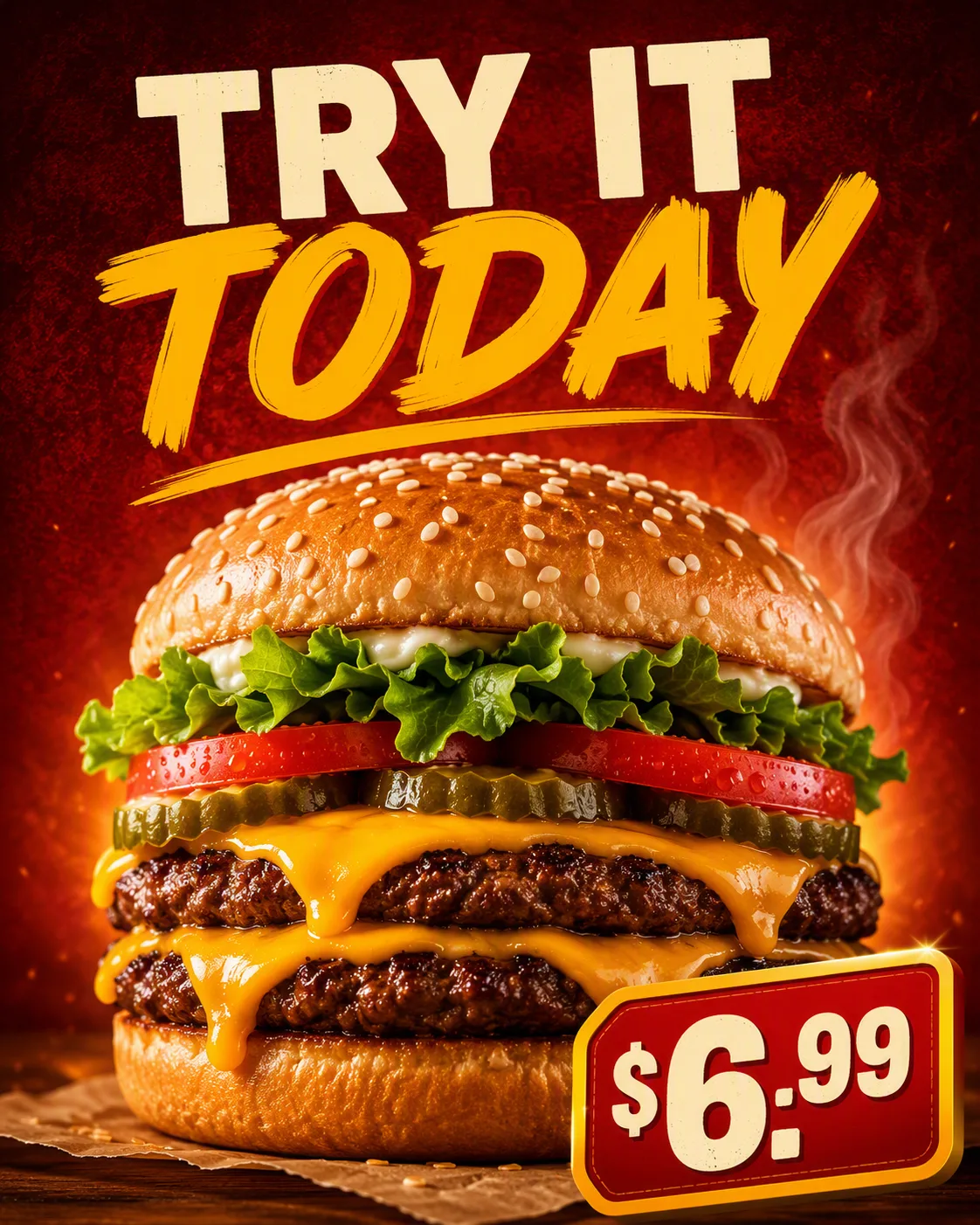Melting Cheeseburger Fast Food Ad