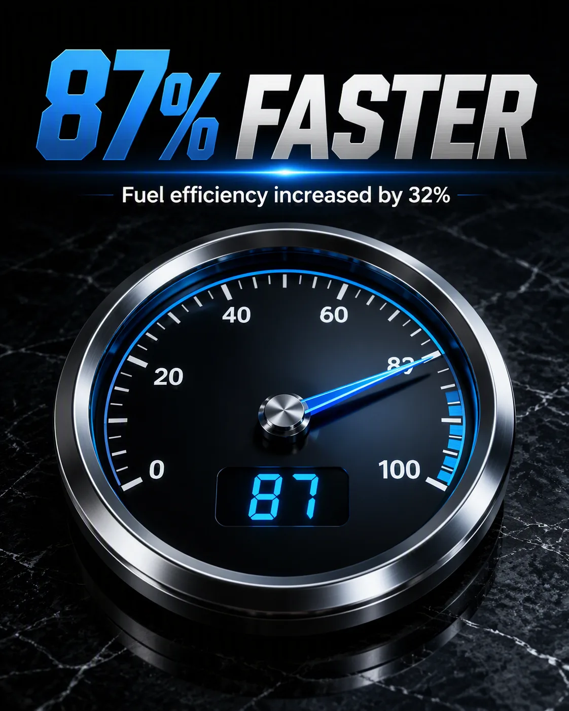 Metallic Speedometer Efficiency Instagram Post