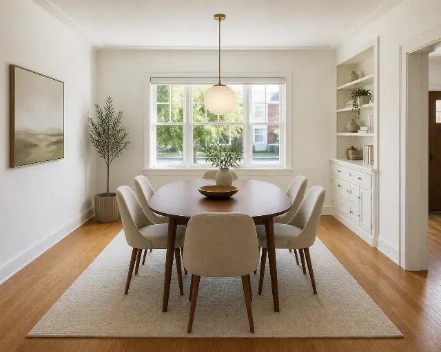 Mid-Century Dining Room Virtual Staging
