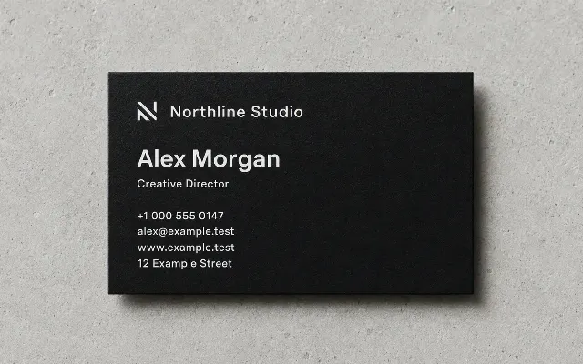 Minimal Black Business Card Mockup